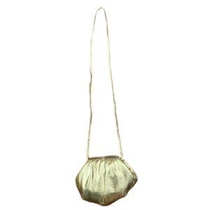 Vintage Gold Poof Purse Crossbody Bag Cloud Shape